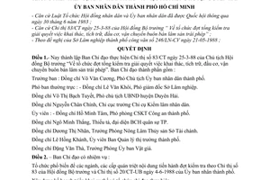Quyết định 112/QĐ-UB thành lập Ban chỉ đạo kiểm tra việc tàng trữ buôn bán lâm sản không phép trên địa bàn thành phố và việc phá rừng huyện Duyên Hải