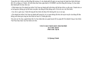 Công văn 2637/UB-TM  thi hành chế độ bảo hiểm xe gắn máy 2 bánh