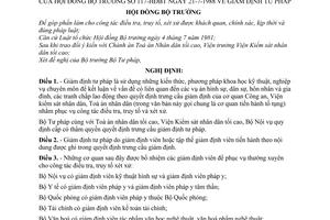 Nghị định 117-HĐBT giám định Tư pháp