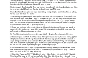 Chỉ thị 29/CT-UB thực hiện chế độ thu quốc doanh