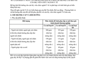Thông tư 12-LĐTBXH/TT sửa đổi phụ cấp cán bộ viên chức ngành y tế