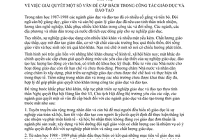 Chỉ thị 241-CT giải quyết vấn đề cấp bách công tác giáo dục đào tạo