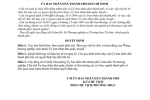 Quyết định 184/QĐ-UB Bản quy chế tổ chức hoạt động  Phòng thương nghiệp