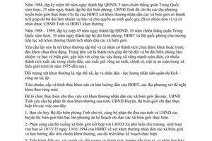 Chỉ thị 18/CT.UB năm 1988 khen thưởng thành tích nhân dân các xã biên giới An Giang