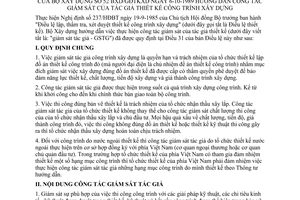 Thông tư 52-BXD/GĐTKXD hướng dẫn công tác giám sát tác giả thiết kế công trình xây dựng