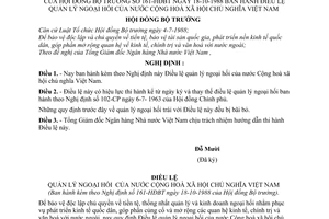 Nghị định 161-HĐBT điều lệ quản lý ngoại hối của nước Cộng Hoà Xã Hội Chủ Nghĩa Việt Nam