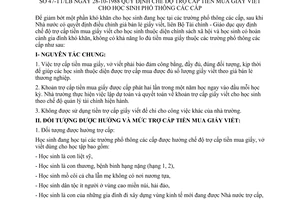 thông tư liên bộ 47-TT/LB quy định chế độ trợ cấp tiền mua giấy viết học sinh phổ thông các cấp