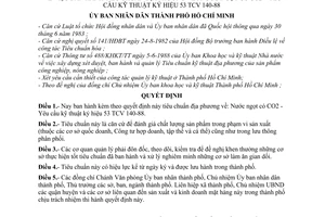 Quyết định 372/QĐ-UB tiêu chuẩn địa phương nước ngọt