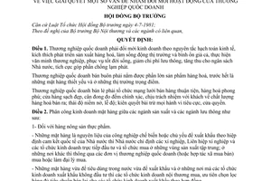 Quyết định 183-HĐBT  giải quyết một số vấn đề nhằm đổi mới hoạt động của thương nghiệp quốc doanh