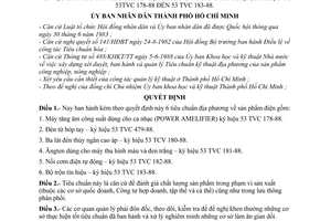 Quyết định 389/QĐ-UB 6 tiêu chuẩn địa phương sản phẩm điện