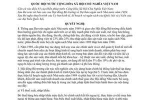 Nghị quyết dự toán ngân sách nhà nước năm  1989