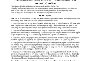 Quyết định 193-HĐBT  kinh doanh thương mại  dịch vụ ở thị trường trong nước