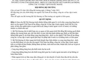 Quyết định  195-HĐBT giao cho Bộ Nội thương quản lý  tổ chức cung ứng hàng hoá - dịch vụ cho người Việt Nam lao động, công tác học tập ở nước ngoài