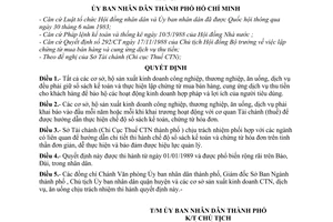 Quyết định 28/QĐ-UB thực hiện chế độ sổ sách kế toán và lập chứng từ mua bán hàng