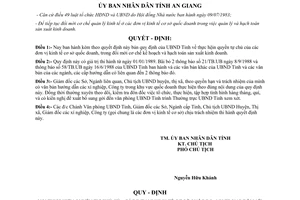 Quyết định 27/QĐ.UB năm 1989 quyền tự chủ đơn vị kinh tế quốc doanh đổi mới hạch toán An Giang