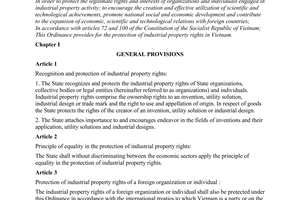 Ordinance No 13-LCT/HDNN8, on the protection of industrial property rights, promulgated by the National Council