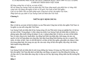 Pháp lệnh Lực lượng Cảnh sát nhân dân Việt Nam 1989 14-LCT/HĐNN8