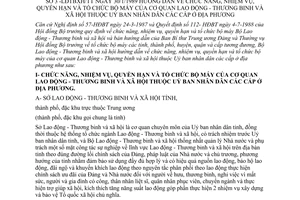 Thông tư 3-LĐTBXH/TT hướng dẫn chức năng nhiệm vụ quyền hạn tổ chức bộ máy của cơ quan lao động thương binh xã hội Uỷ ban nhân dân các cấp địa phương