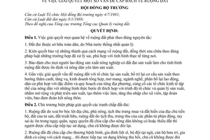 Quyết định 13-HĐBT  giải quyết một số vấn đề cấp bách về ruộng đất