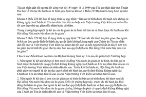 Công văn 37/NCPL thi hành án tử hình