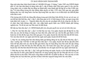 Chỉ thị 04/CT-UB giải quyết trường hợp sai sót thực hiện chủ trương bán nhà cấp 3, 4 theo Quyết định 140/QĐ-UB