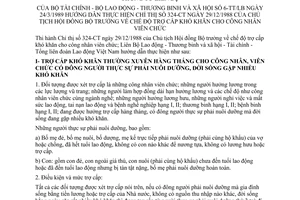 Thông tư liên bộ 6-TT/LB chế độ trợ cấp khó khăn công nhân viên chức