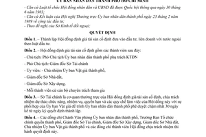 Quyết định 197/QĐ-UB  thành lập Hội đồng định giá tài sản cố định đưa vào đầu tư
