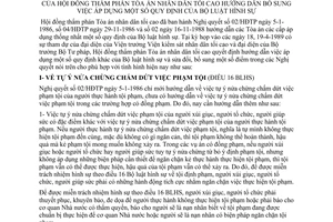 Nghị quyết 01-HĐTP/NQ hướng dẫn bổ sung việc áp dụng quy định của Bộ Luật Hình sự