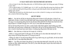 Quyết định 228/QĐ-UB  quy định việc bãi bỏ chế độ xét duyệt hợp đồng kinh tế trên địa bàn thành phố Hồ Chí Minh