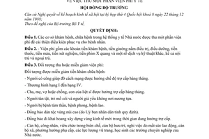 Quyết định  45-HĐBT  thu một phần viện phí y tế