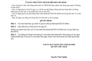 Quyết định 230/QĐ-UB quản lý nhà tại thành phố Hồ Chí Minh