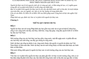 Pháp lệnh Bảo vệ phát triển nguồn lợi thuỷ sản 1989 18-LCT/HĐNN8