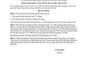 Quyết định  71-NH/QĐ  quy định mức lãi suất tiền gửi tiết kiệm