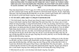 Thông tư 75-NH/TT đơn vị kinh tế quốc doanh tập thể hộ kinh tế cá thể kinh doanh vàng bạc đá quý hướng dẫn QĐ 139-CT