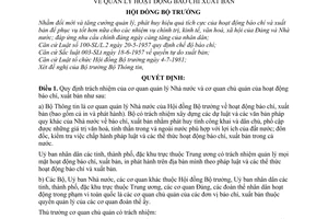 Quyết định 60-HĐBT quản lý hoạt động báo chí, xuất bản