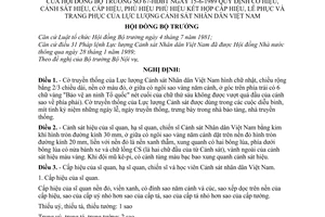 Nghị định 67-HĐBT quy định cờ hiệu, cảnh sát hiệu, cấp, phù hiệu,lễ phục và trang phục của lực lượng Cảnh sát nhân dân Việt Nam