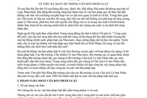 Chỉ thị 166-CT rà soát hệ thống văn bản pháp luật