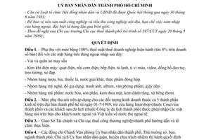 Quyết định 302/QĐ-UB  phụ thu vào các mặt hàng tiêu dùng ngoại nhập để bảo vệ nền sản xuất công nghiệp và tiểu thủ công nghiệp nội địa