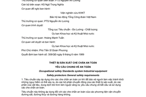 Tiêu chuẩn Việt Nam TCVN 4717:1989 (ST SEV 2696-80) về thiết bị sản xuất - Che chắn an toàn - Yêu cầu chung về an toàn do Ủy ban Khoa học và Kỹ thuật Nhà nước ban hành