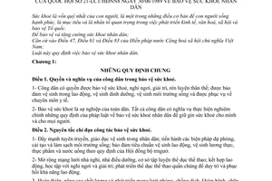 Luật Bảo vệ sức khỏe nhân dân 1989 21-LCT/HĐNN8