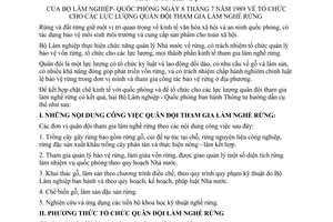 Thông tư liên bộ tổ chức lực lượng quân đội tham gia làm nghề rừng