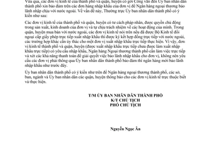 Công văn 2900/UB-TH Ngân hàng ngoại thương trực tiếp xét và giải quyết bảo lãnh nhập khẩu với các đơn vị kinh tế của thành phố và quận, huyện