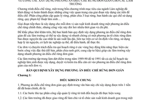 Chỉ thị 15-LS/CNR công tác xây dựng phương án điều chế rừng đơn giản lâm trường