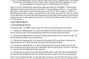 Thông tư 917/QLKH hướng dẫn chế độ thưởng cơ quan nghiên cứu khoa học triển khai kỹ thuật