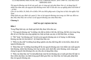 Pháp lệnh Tài nguyên khoáng sản 1989 22-LCT/HĐNN8