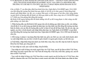 Thông tư 10-KTĐN/XNK tổ chức quản lý hoạt động kinh doanh xuất nhập khẩu hướng dẫn Nghị định 64-HĐBT