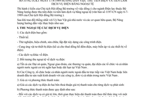 Thông tư 33-NL/TCKT hướng dẫn thu tiền điện tiền làm dịch vụ điện bằng ngoại tệ