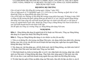 Nghị định 112-HĐBT quy định chức năng, nhiệm vụ và bộ máy tổ chức Tổng cục Hàng không dân dụng Việt Nam