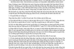 Thông tư 113-HĐBT thi hành Luật bầu cử Hội đồng Nhân dân hướng dẫn Luật bầu cử