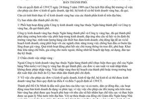 Chỉ thị 32/CT-UB thống nhứt hoạt động kinh doanh, mua bán vàng bạc địa bàn thành phố Hồ Chí Minh